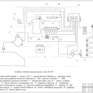 Принципиальная схема системы питания газодизеля